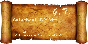 Galambosi Tódor névjegykártya